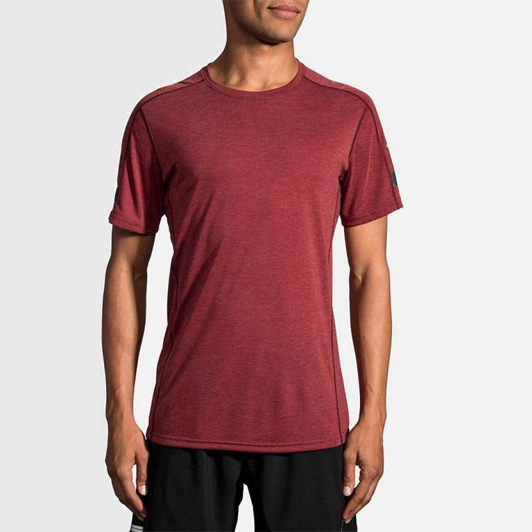 Brooks Distance - Camisetas Manga Corta Hombre - Rojas (XARM-86921)